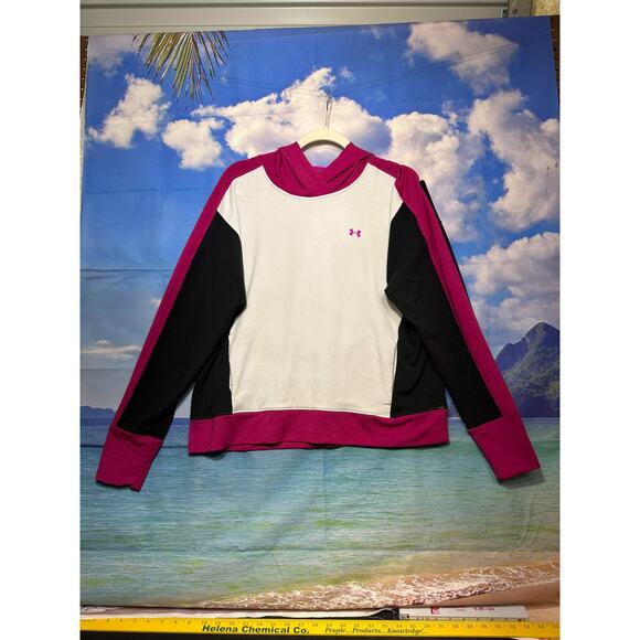 Women's Under Armour Crop Hoodie Sweatshirt Size Large Exc Condition - Picture 1 of 3